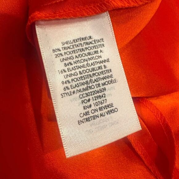 Alice + Olivia Cowlneck Vista Satin Asymmetric Dress Chili Pepper Size 0 NWT - Picture 10 of 13